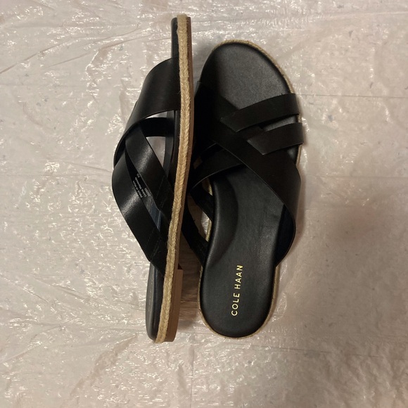 Cole Haan Grand 360 Black Leather Sandals - Picture 4 of 7
